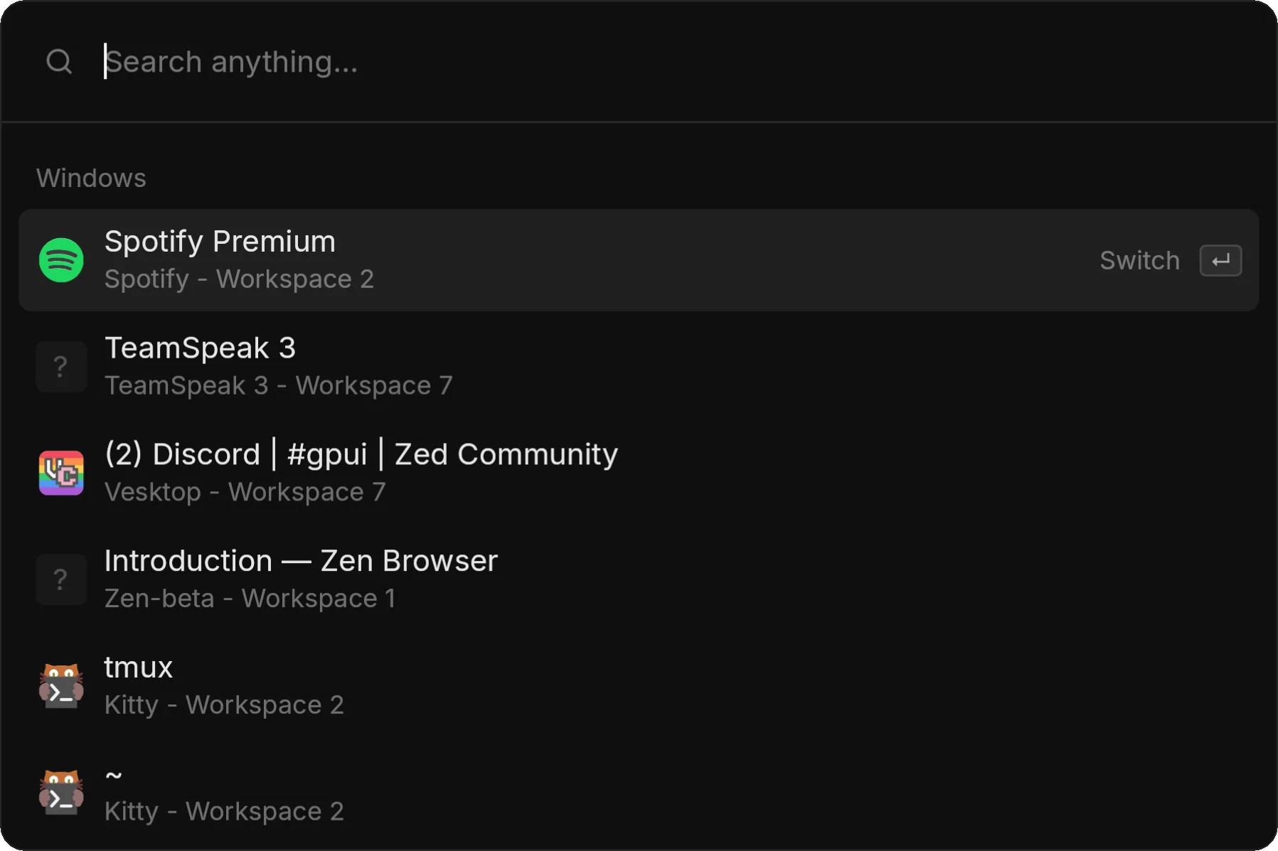 zlaunch after first launch